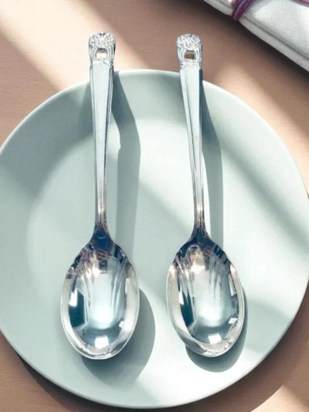 Wm Rogers Silver Plate Eternally Yours Coquette 2 Sugar Spoons
